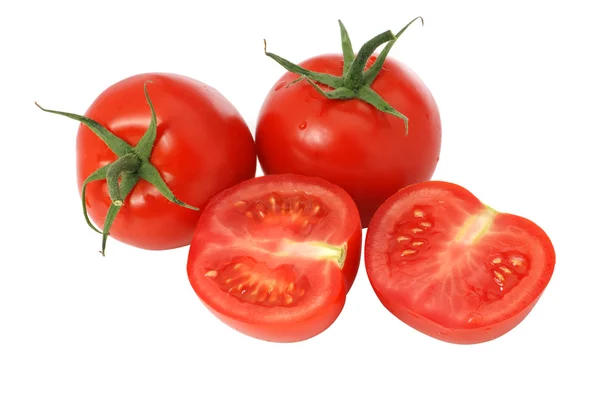 Corte de tomate isolado — Fotografia de Stock