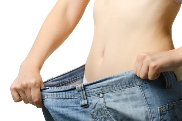 Kobiety i dżinsy rozmiar większy — Zdjęcie stockowe