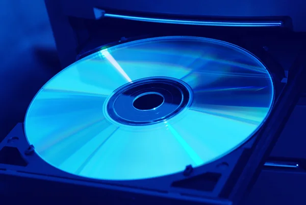 Disk in the drive blue — Stock Photo, Image