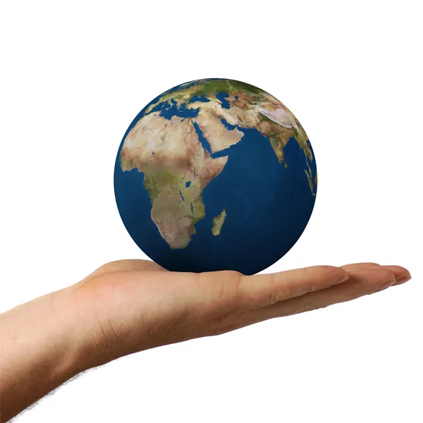 Earth and hand — Stock Photo, Image
