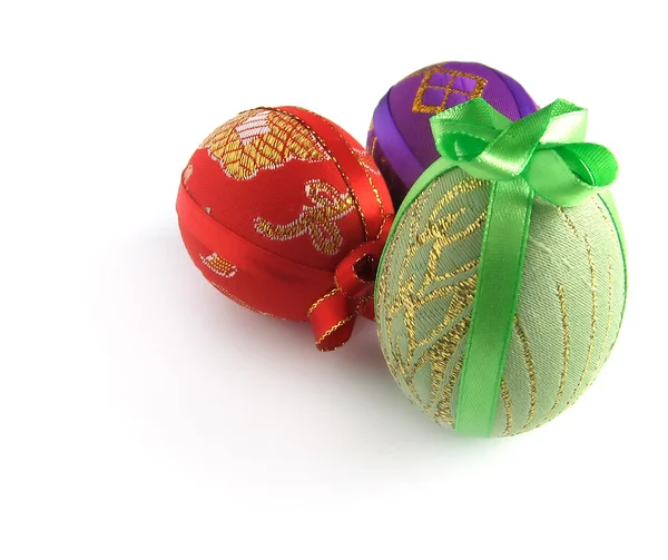 Easter painted egg tied up by tapes 3 — Stock Photo, Image