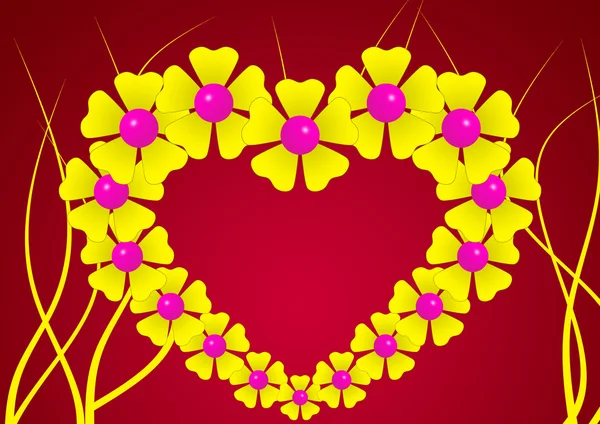 Blume-Herz-Hintergrund — Stockfoto