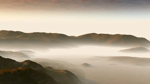 Лагуни в туман - rocky район — стокове фото