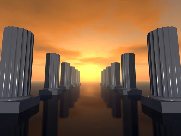 Colunas futuristas — Fotografia de Stock