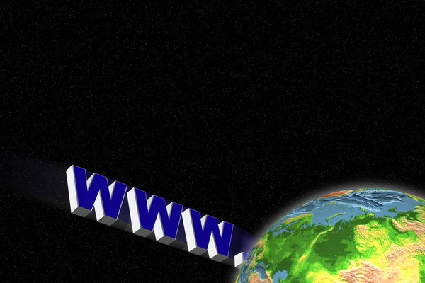 Www i en omloppsbana jorden — Stockfoto