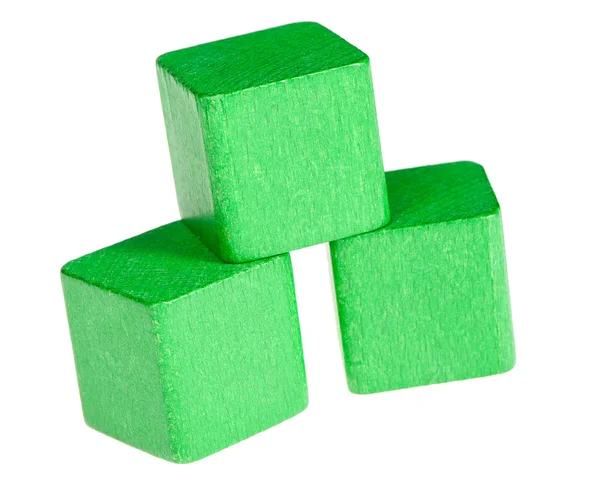 Zelené dřevěné kostky — Stock fotografie