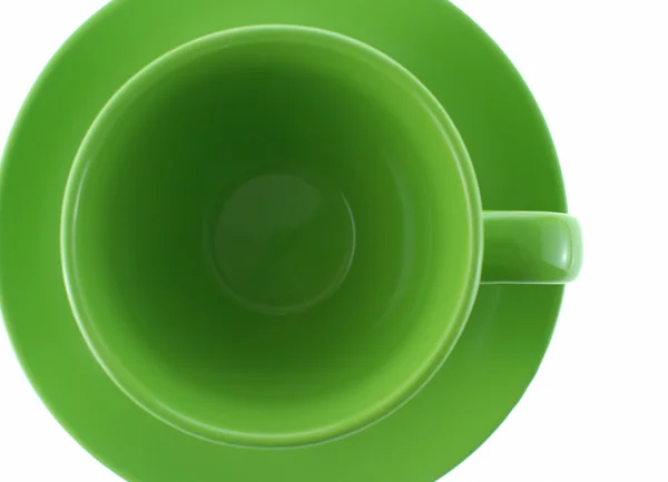 Grüne Tasse mit Blick nach oben — Stockfoto