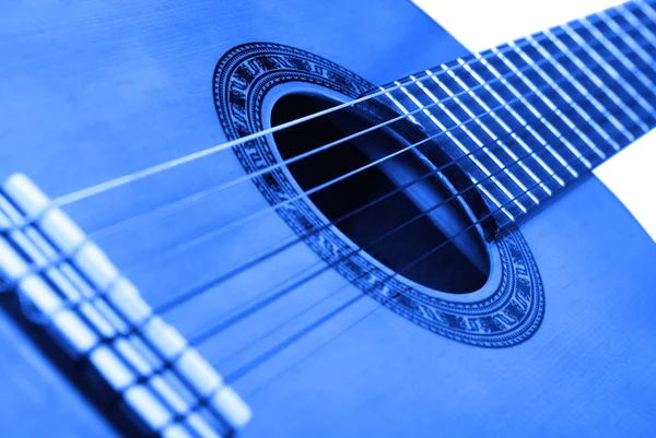 Gitara tło niebieskie — Zdjęcie stockowe