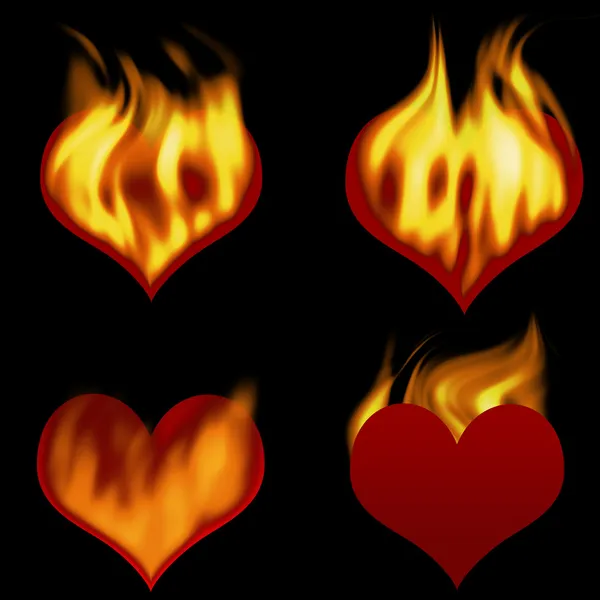 Hjärtan i brand — Stockfoto