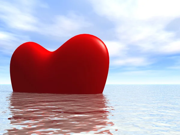 Heart3d v oceánu — Stock fotografie