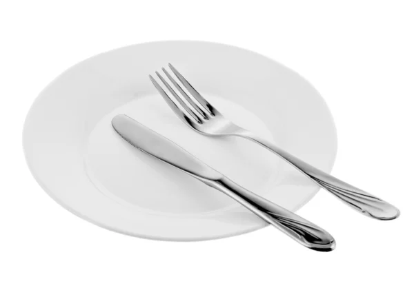 Küchenobjekt Gabel und Messer — Stockfoto