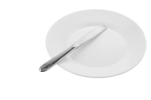 Kitchen knife plate — Stock Photo, Image