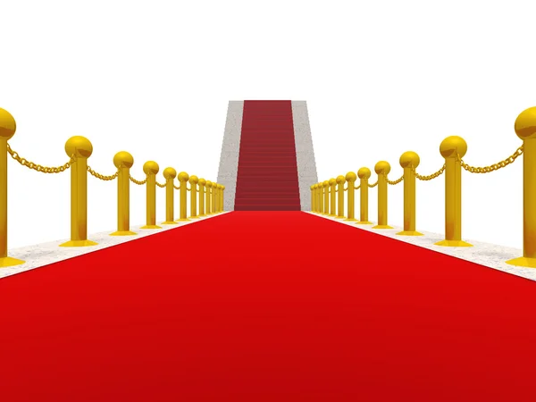 Escalera con alfombra roja — Foto de Stock