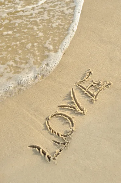 Επιγραφή "αγάπης" στην άμμο — Φωτογραφία Αρχείου