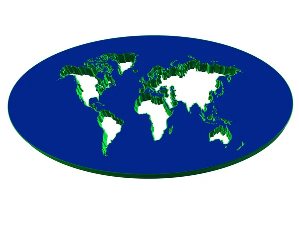 Mappa 3D continente — Foto Stock