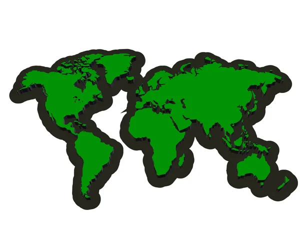 3D kaart continent — Stockfoto