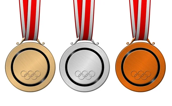 Олімпійські медалі — стокове фото