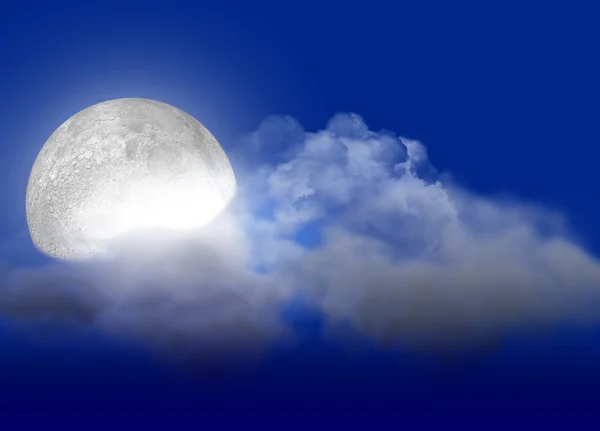 Lua & nuvem — Fotografia de Stock