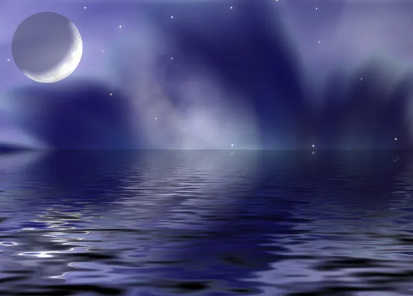 Отражение луны фантастическое — стоковое фото