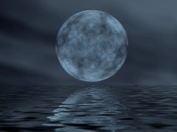 달 및 물 — 스톡 사진