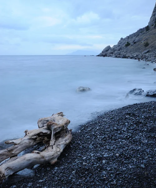 夜海と木材 — ストック写真