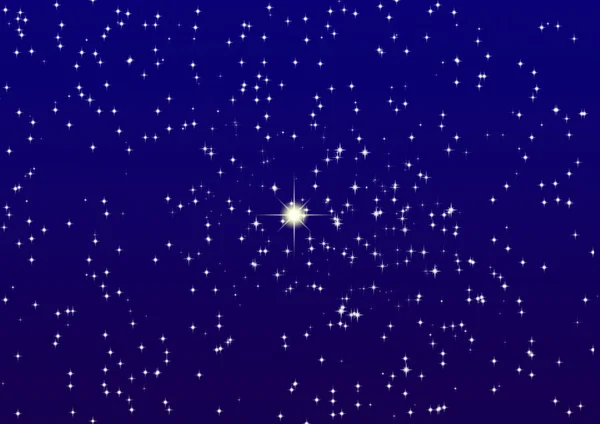 Noční obloha svítí jedna hvězda — Stock fotografie