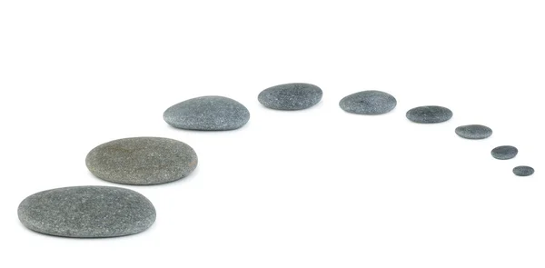 Row pebbles. Sea stones. It is isolated on a white background — Stock Photo, Image