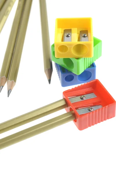 Pencil and sharpener — Stock Photo, Image