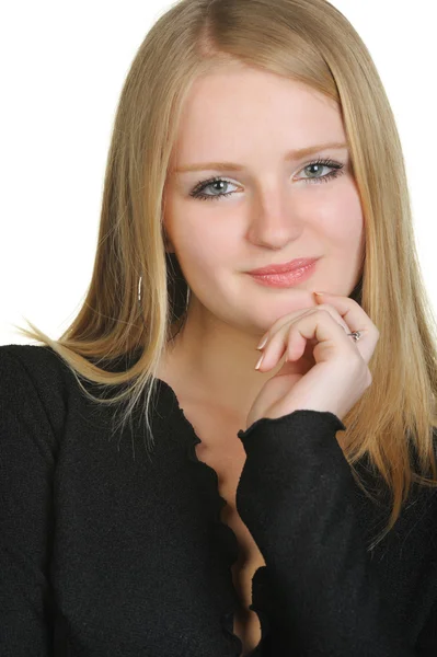 Portrait of the pretty young girl of the blonde — Stock Photo, Image