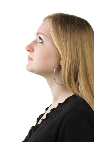 Profile the pretty young girl of the blonde — Stock Photo, Image