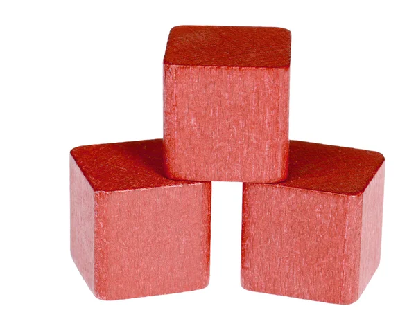 Červené dřevěné kostky — Stock fotografie