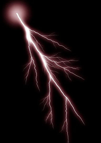 Röd lightning — Stockfoto