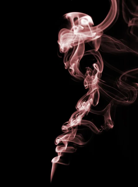 Červená kouře z černé pozadí — Stock fotografie