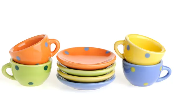 Набор цветной посуды — стоковое фото