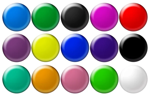 Встановити круглі скляні кнопки — стокове фото