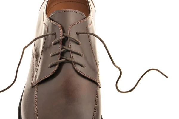 Мужская обувь из коричневой кожи — стоковое фото
