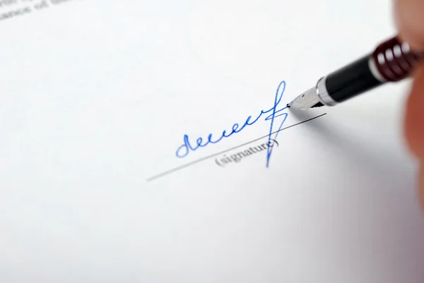 Handtekening close-up — Stockfoto