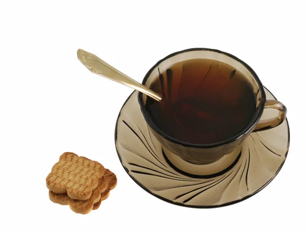 Chá e biscoito — Fotografia de Stock