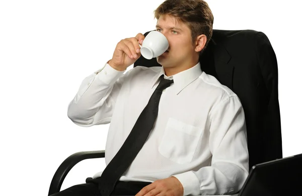 Ο επιχειρηματίας που πίνει καφέ — Φωτογραφία Αρχείου