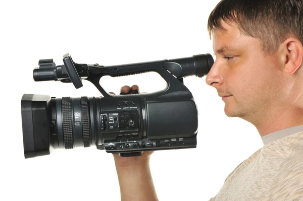 De man met een videocamera — Stockfoto