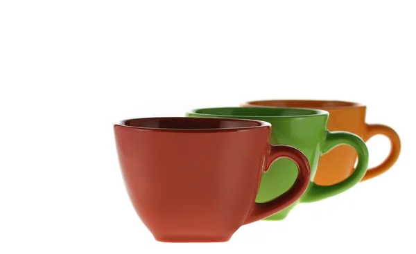 Tři barevné poháry — Stock fotografie