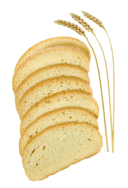 Пшениця і нарізаний хліб — стокове фото