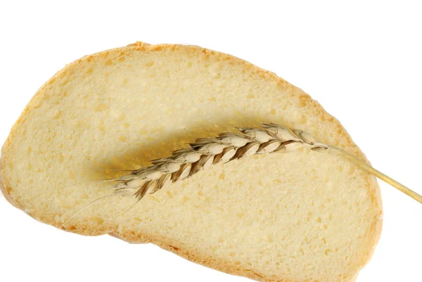 Wheat and cut bread — Stock Photo, Image