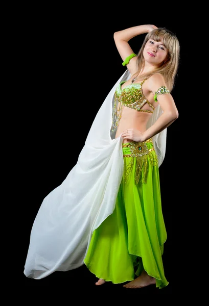 東のスーツを踊る女性 — ストック写真