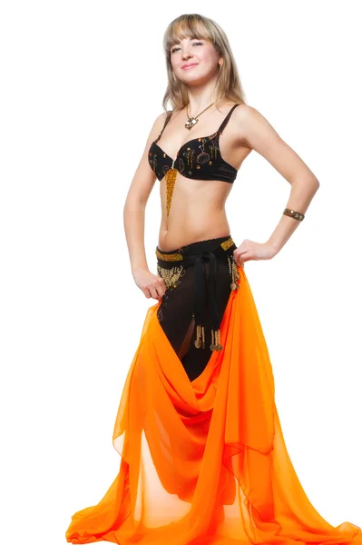 Жінка в східному танцювальному костюмі — стокове фото