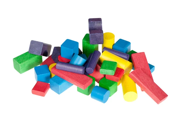 Conjunto de juguetes de madera de bloques —  Fotos de Stock