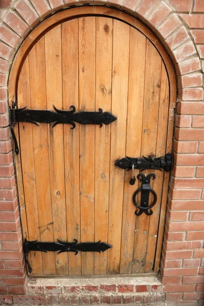 Wooden doors with lock — Stock Photo, Image