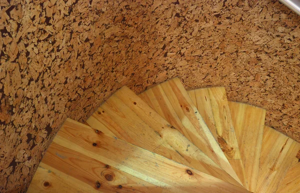 Wooden spiral staircase — Stock Photo, Image