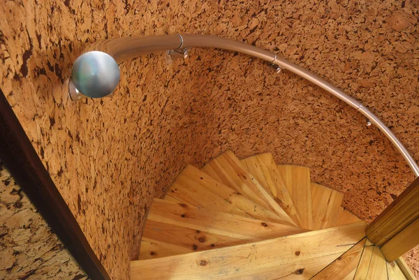 stock image Wooden spiral staircase