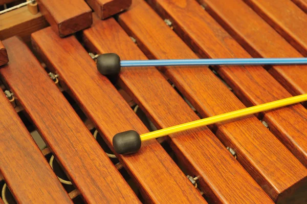 Fából készült xilofon és kalapácsok — Stock Fotó